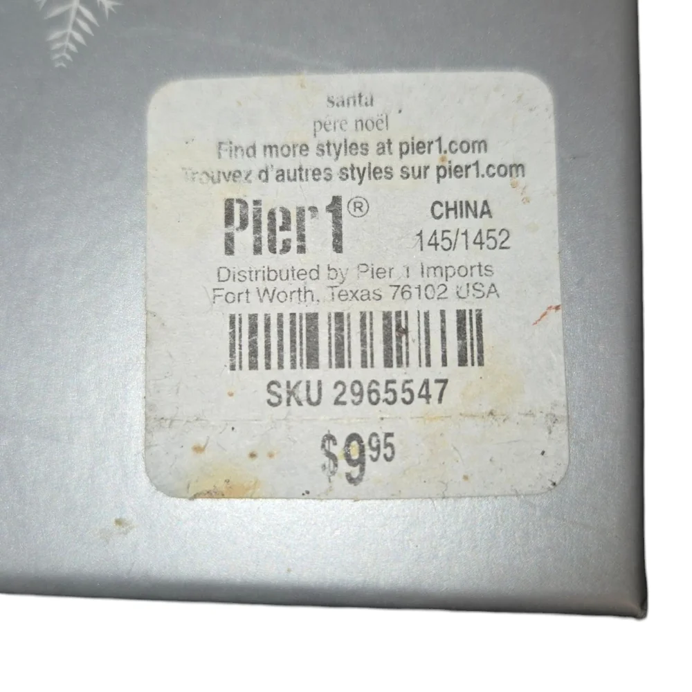 Pier 1 Imports Santa Père Noël White & Silver Tone Santa With Box 4